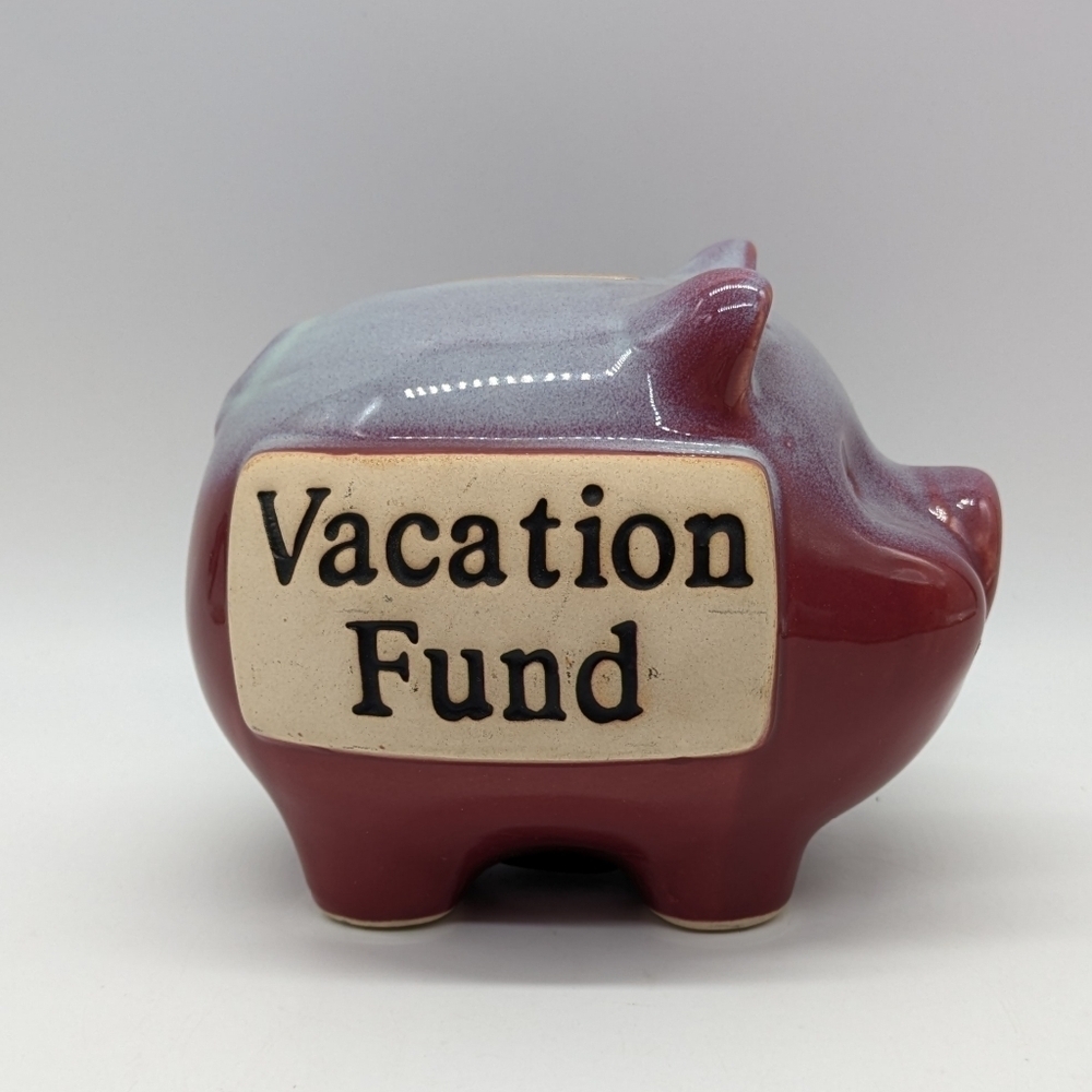 Tumbleweed Pottery Maroon Ceramic Pig Piggy Bank